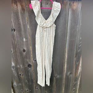 Cream Ruffled Jumpsuit old navy 8